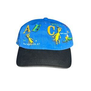 Dr. Seuss Blue Kids Snapback Baseball Cap Unisex ABC Graphic Cartoon Vtg Retro